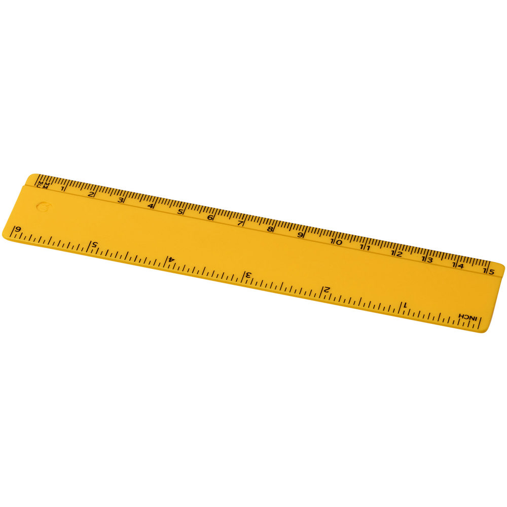Renzo 15 cm kunststof liniaal - met logo of onbedrukt bestellen - Geel