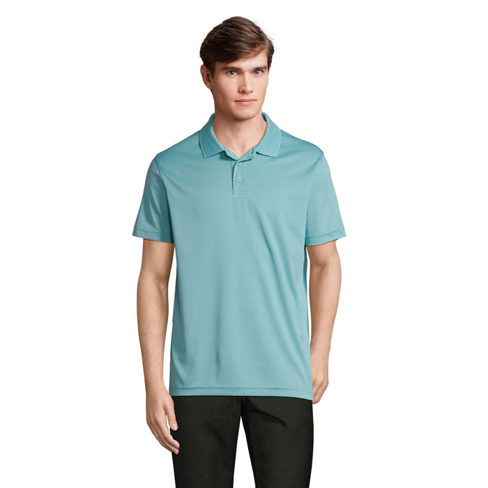 PITCHER - PITCHER UNISEX POLO - met logo of onbedrukt bestellen - Pool Blue
