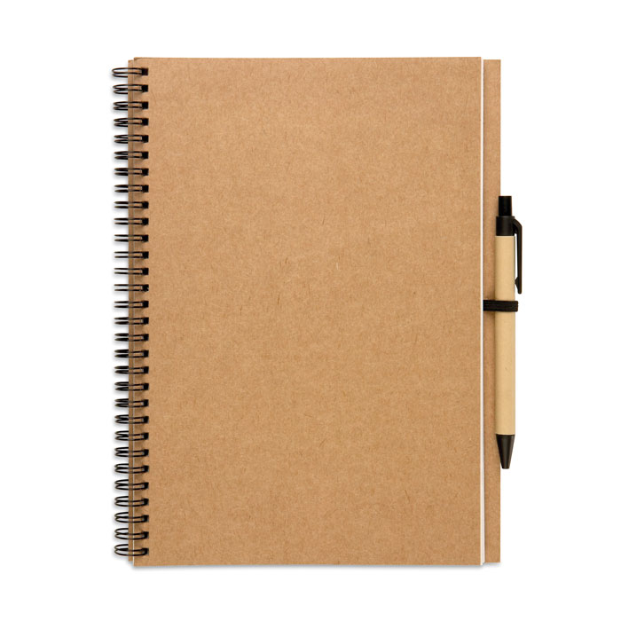 BLOQUERO PLUS - Notitieblok en balpen - kopen of bedrukken - beige