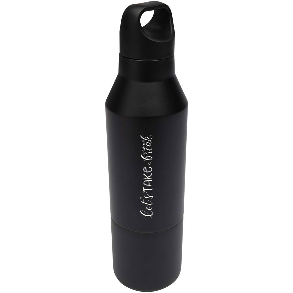 Odessy 600 ml RCS gecertificeerde, geïsoleerde fles van gerecycled roestvrijstaal met 300 ml beker