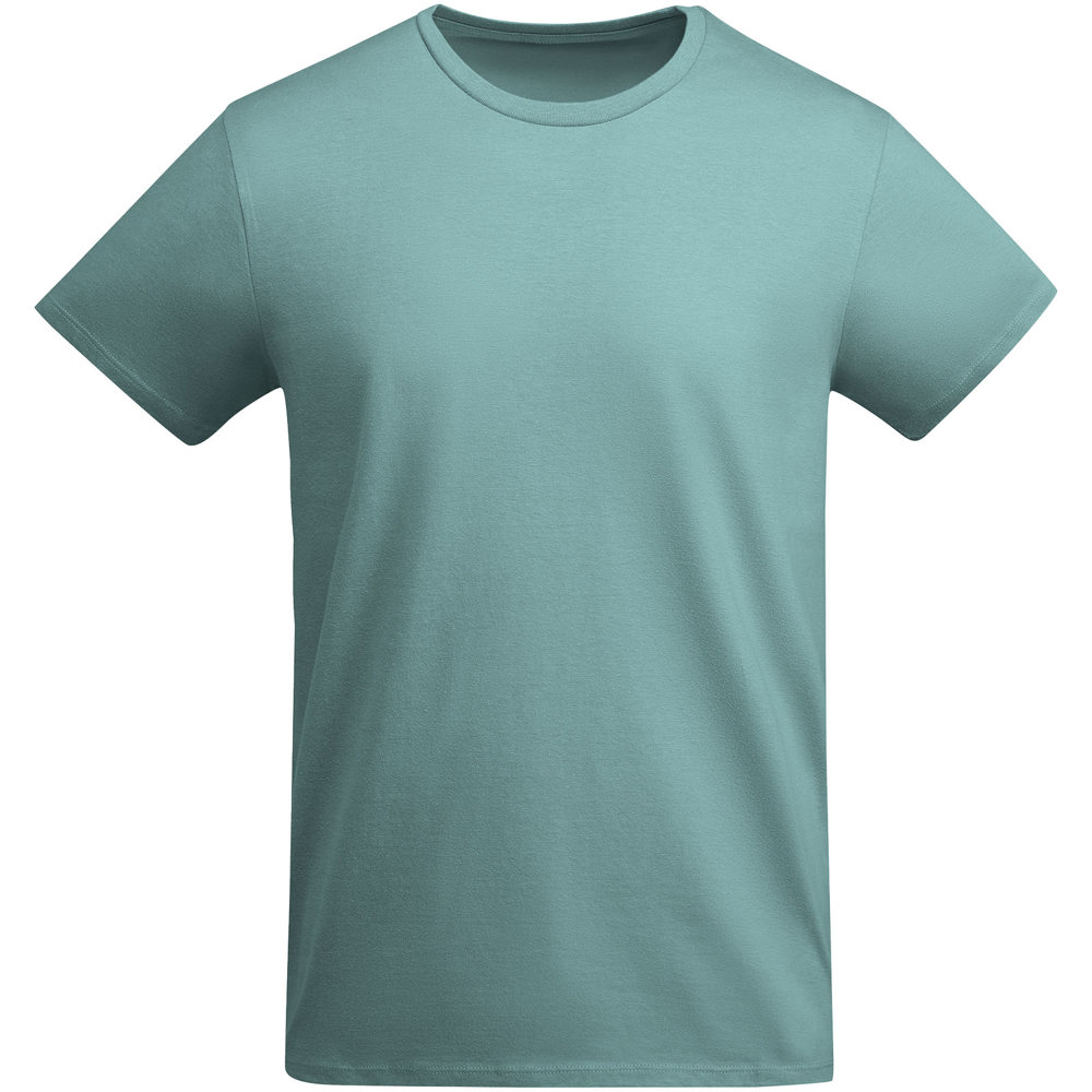 Breda biologisch katoenen herenshirt met korte mouwen - voor bedrijven en relatiegeschenken - Stoffig blauw