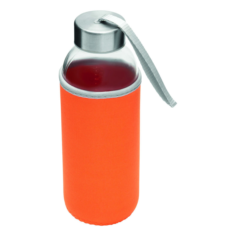 TAKE WELL - Glazen fles - met logo of onbedrukt bestellen - oranje, transparant