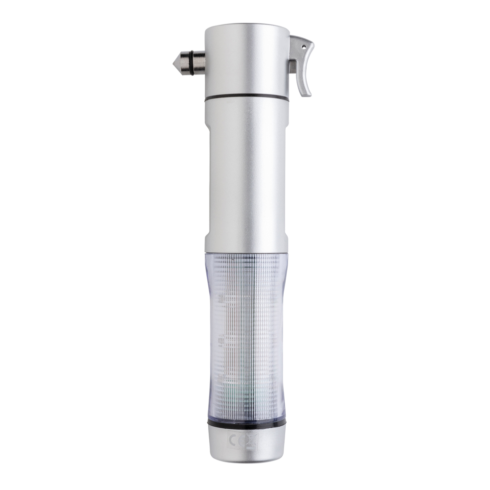 Veiligheidszaklamp met noodhamer