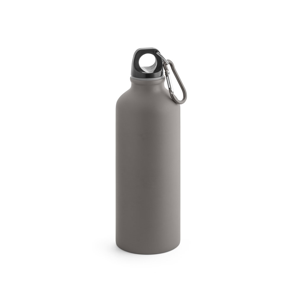 COLLINA. Aluminium fles met karabijnhaak 540 mL - bedrukt of onbedrukt verkrijgbaar - donkergrijs
