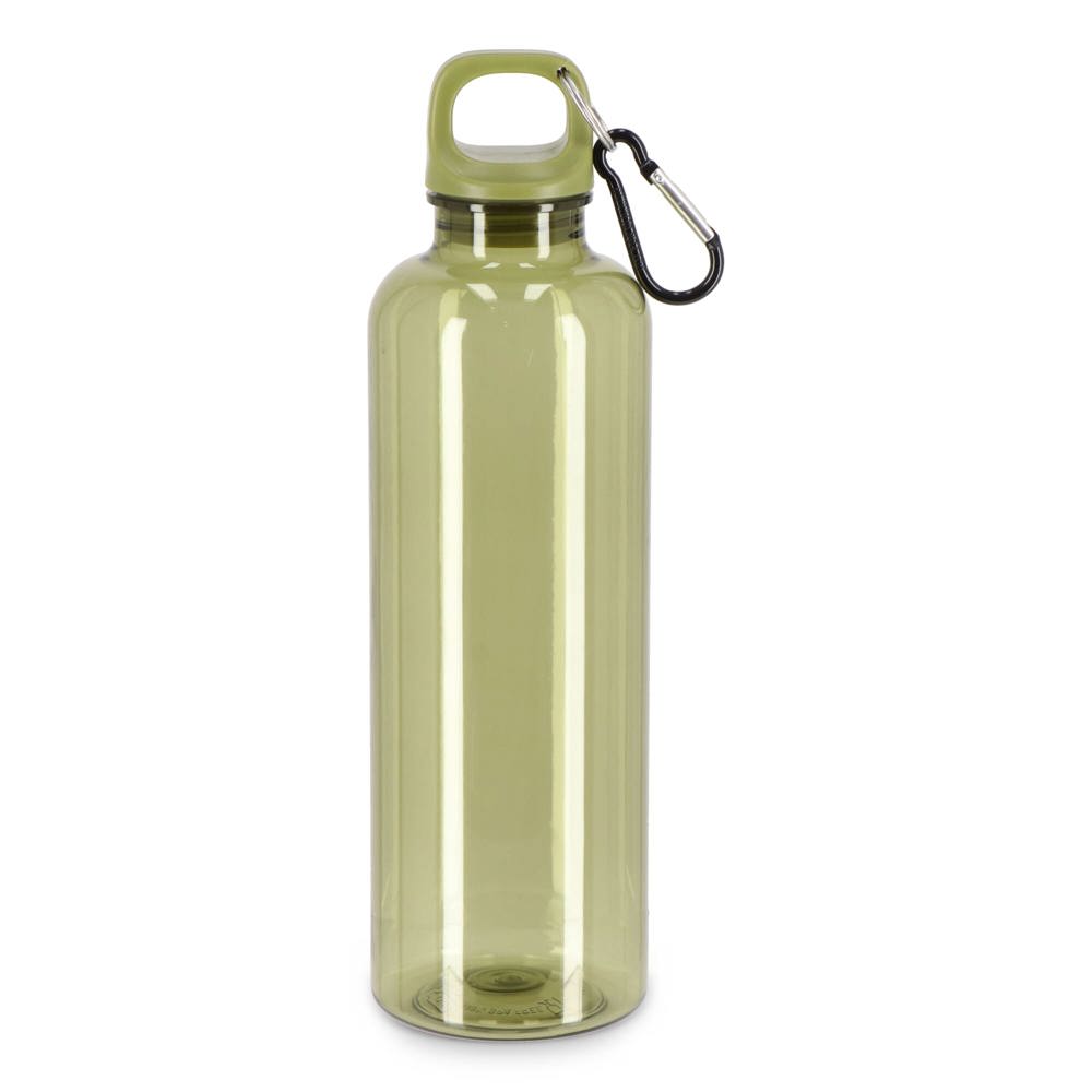 Noa waterfles R-PET 750 ml Transparant - voor bedrijven en relatiegeschenken - Transparant / Olijfgroen