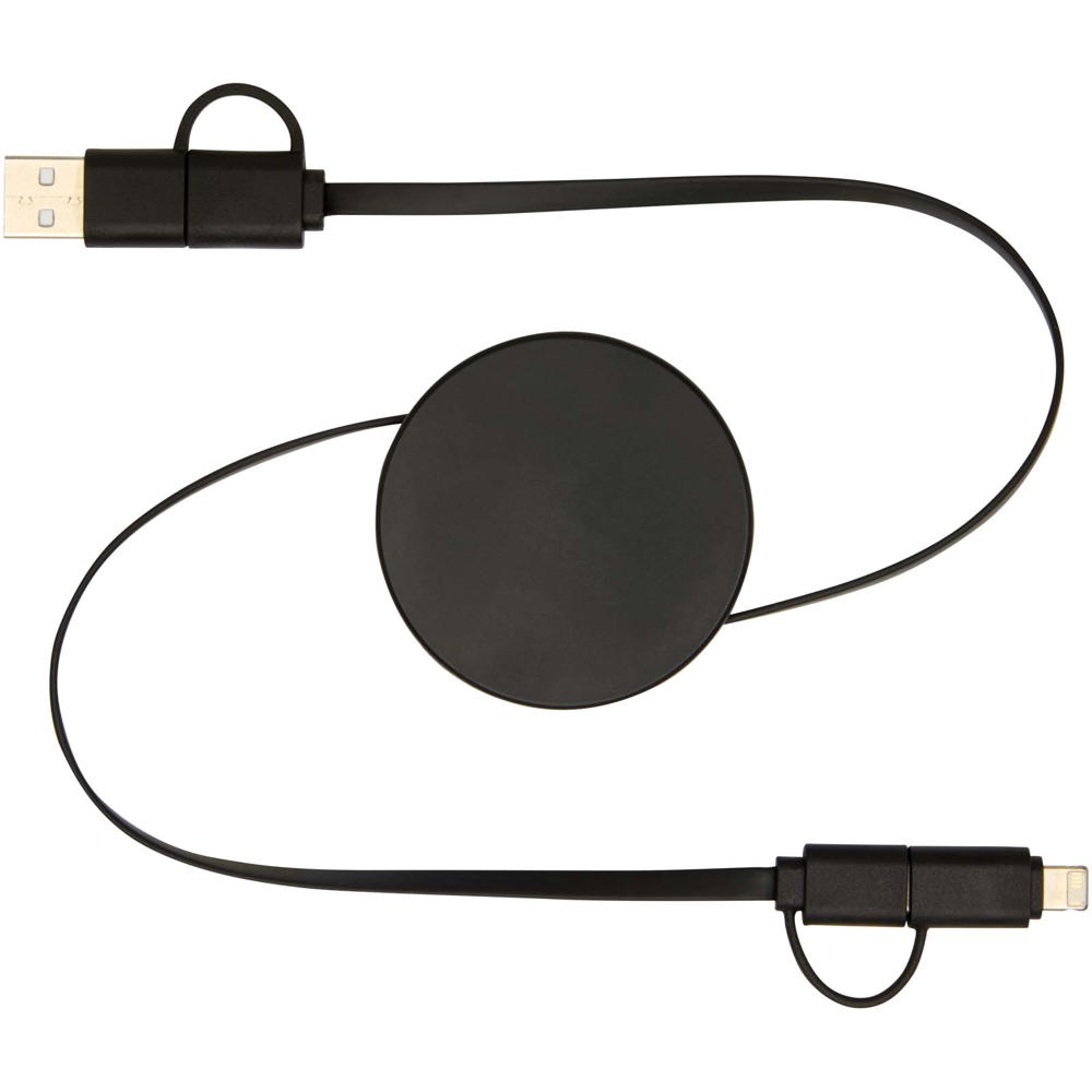 Citala 5-in-1 90 cm intrekbare datasynchronisatie- en 40 W snellaadkabel van gerecycled plastic