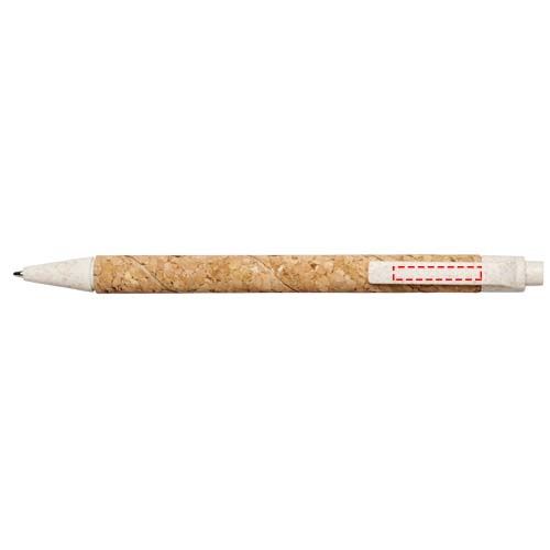 Midar balpen van kurk en tarwestro (zwarte inkt)