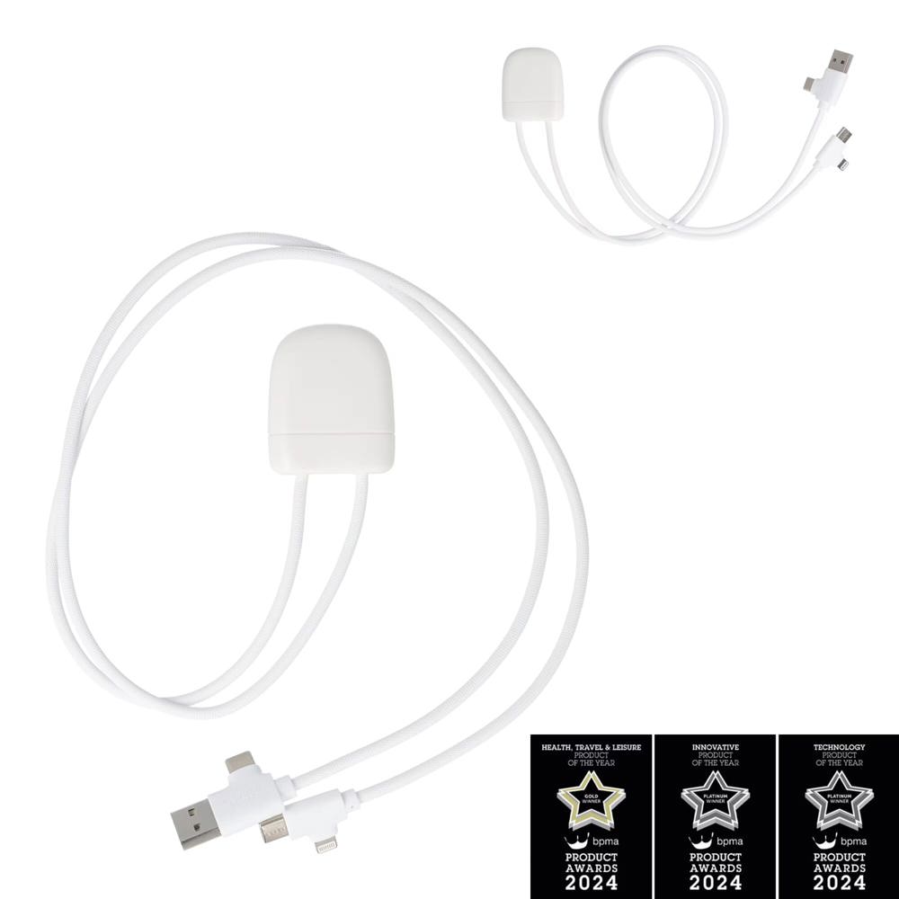 4034 - Xoopar Ice-Tag kabel voorzien van Find My tracker - voor bedrijven en relatiegeschenken - Wit