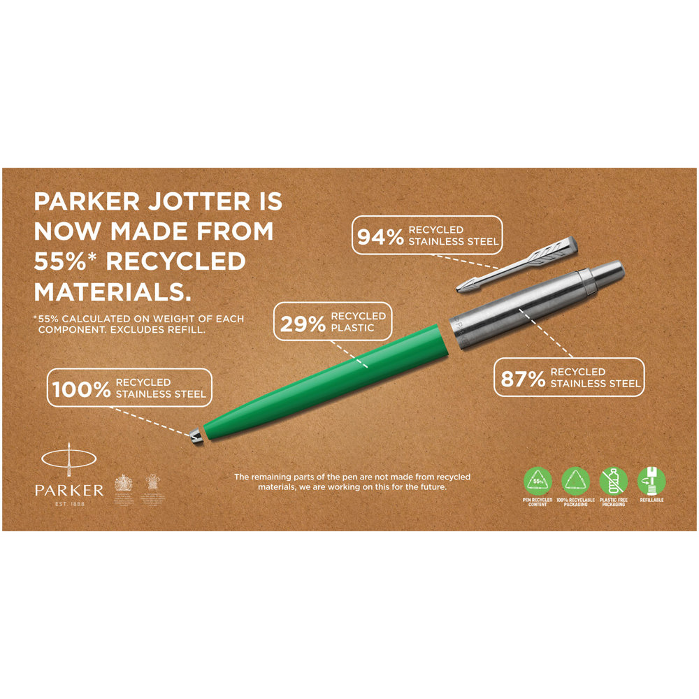 Parker Jotter gerecyclede balpen (zwarte inkt)