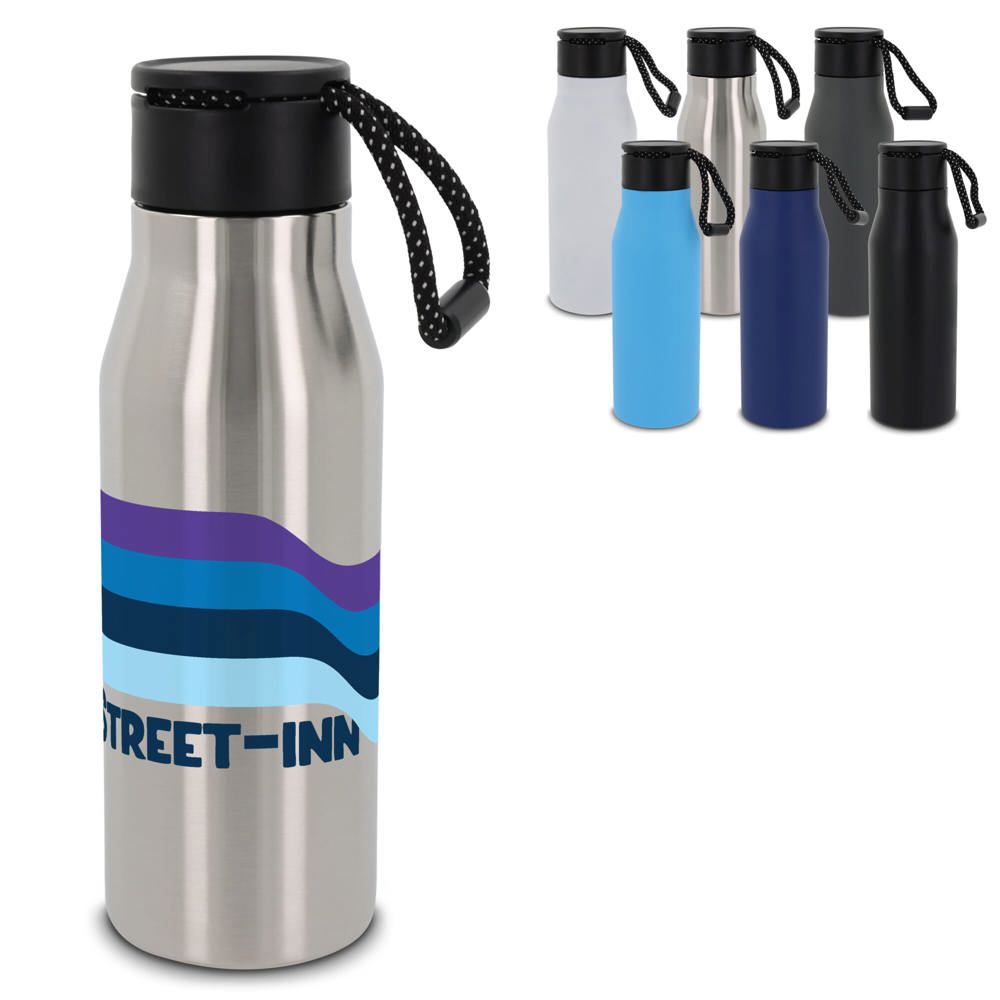 Thermofles met touw 600ml - met logo of onbedrukt bestellen
