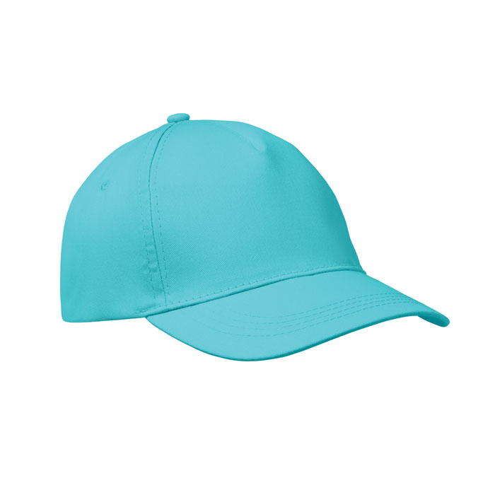 BUZZ - 5 PANELEN BASEBALLPET 160G/M² - bedrukt of onbedrukt verkrijgbaar - turquoise
