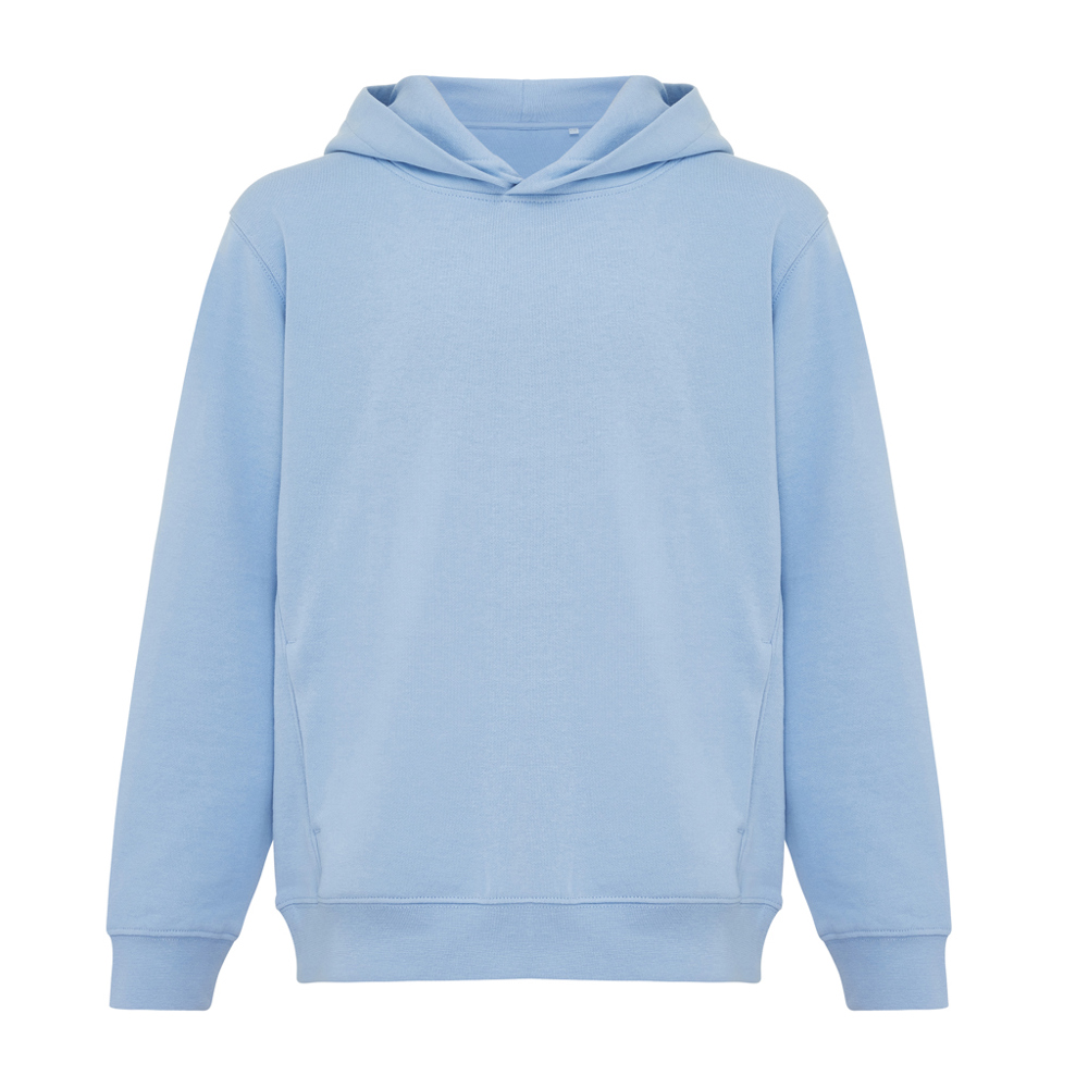 IQONIQ Yengo kids recycled katoen hoodie met steekzakken - bedrukt of onbedrukt verkrijgbaar - sky blue (± PMS 15-3930 TCX)