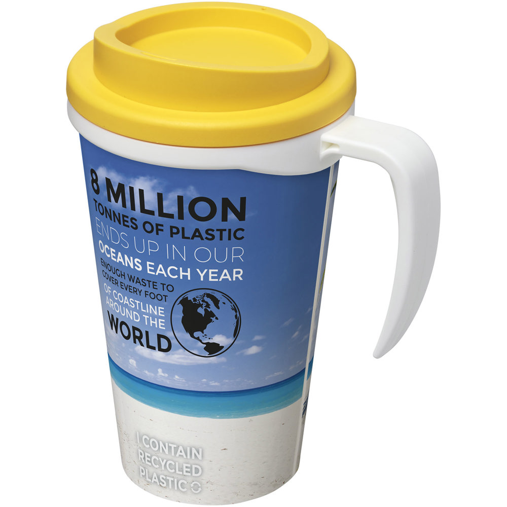Brite Americano® grande 350 ml geïsoleerde beker - voor bedrijven en relatiegeschenken - Wit, Geel
