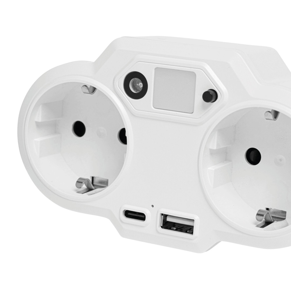 ENDLESS POWER NIGHT - USB-adapterstekker voeding met nachtlampje - voor bedrijven en relatiegeschenken