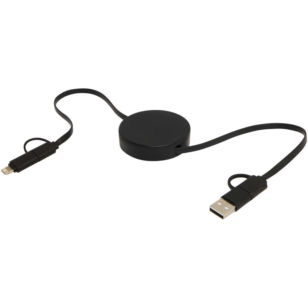 Citala 5-in-1 90 cm intrekbare datasynchronisatie- en 40 W snellaadkabel van gerecycled plastic