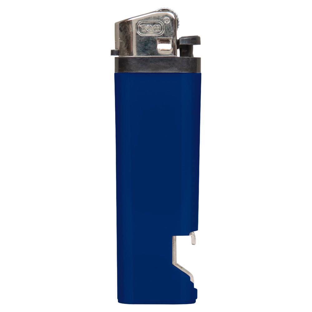 Wegwerpaansteker met flesopener - met logo of onbedrukt bestellen - blauw