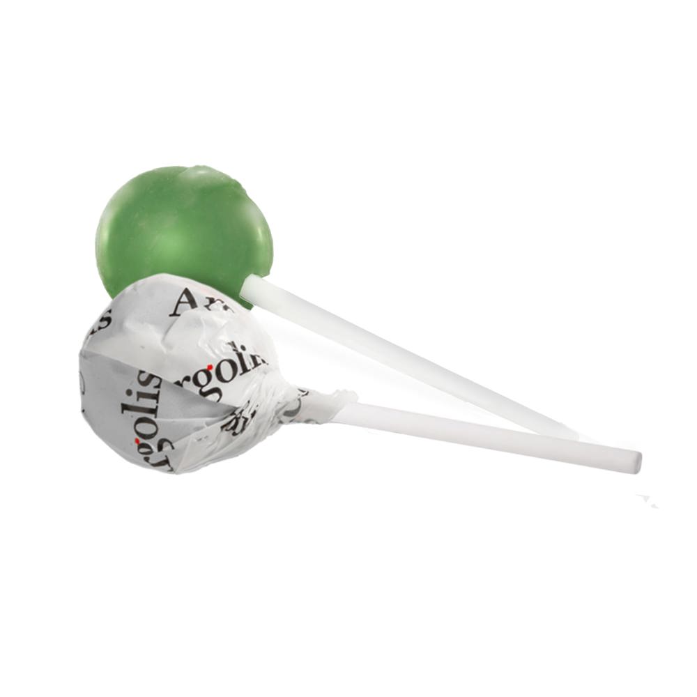 Ronde lolly - bedrukt of onbedrukt verkrijgbaar - wit/groen