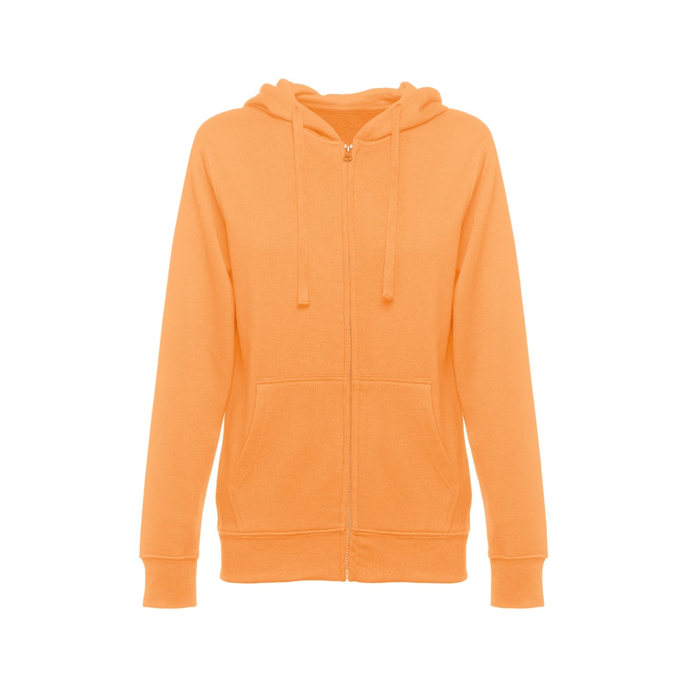 THC AMSTERDAM WOMEN. Damessweatshirt van katoen en polyester - voor bedrijven en relatiegeschenken - Koraal oranje