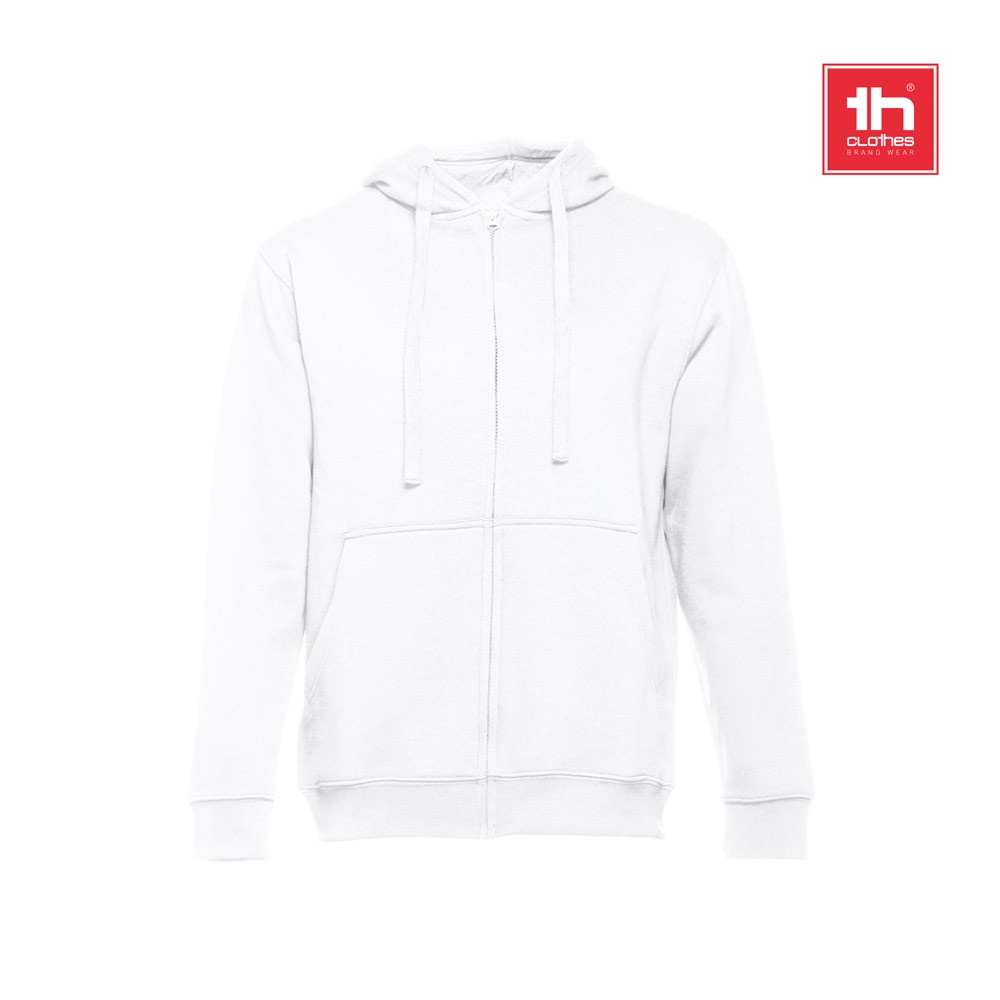 THC AMSTERDAM WH. Herensweatshirt met capuchon en rits - bedrukt of onbedrukt verkrijgbaar
