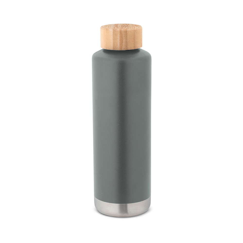 NORRE BOTTLE. Dubbelwandige roestvrijstalen (36% gerecycled) vacuümfles 640 mL - met logo of onbedrukt - donkergrijs