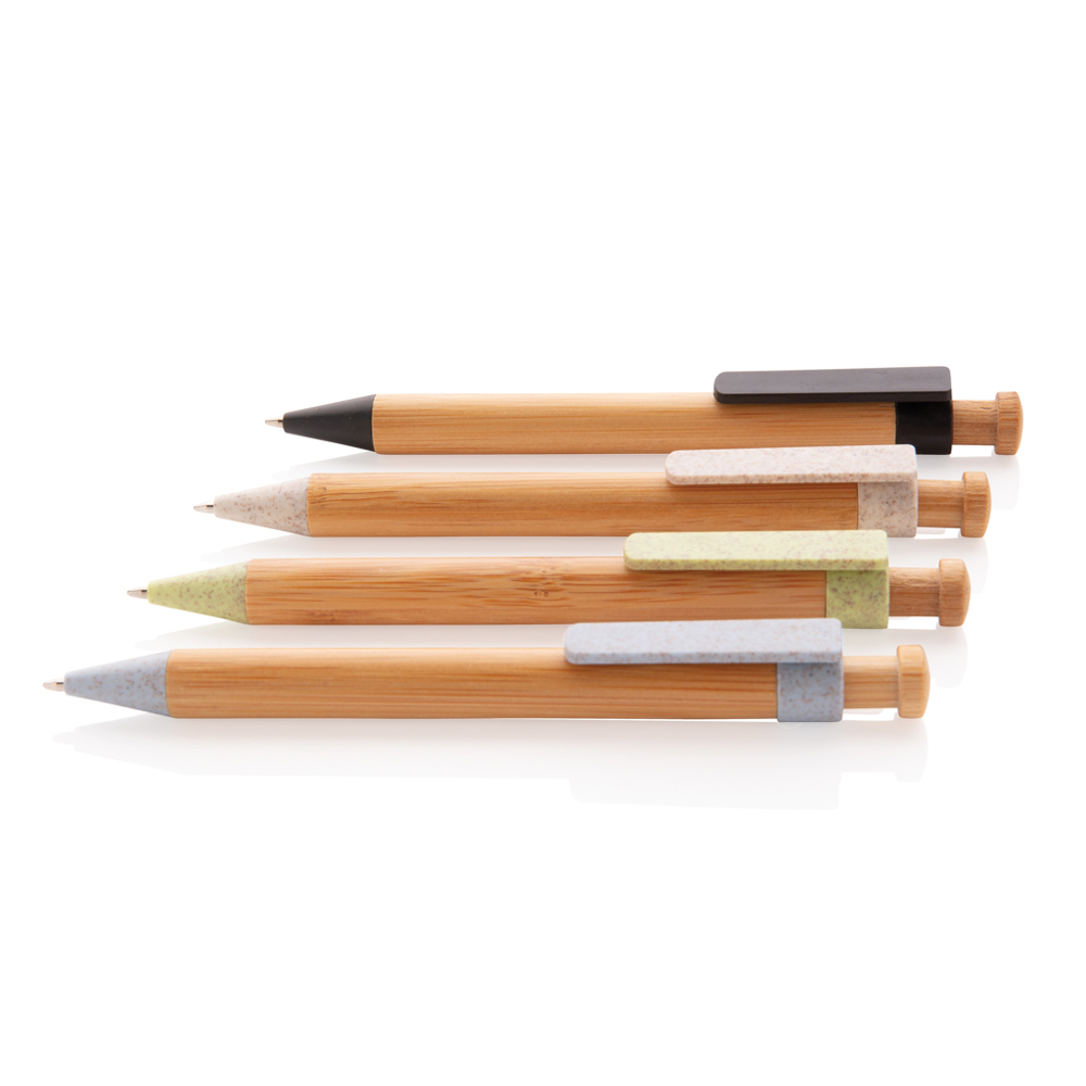 Bamboe pen met tarwestro clip - kopen of bedrukken