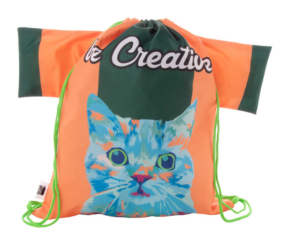 CreaDraw T RPET - custom made trekkoord tas - kopen of bedrukken - groen/wit