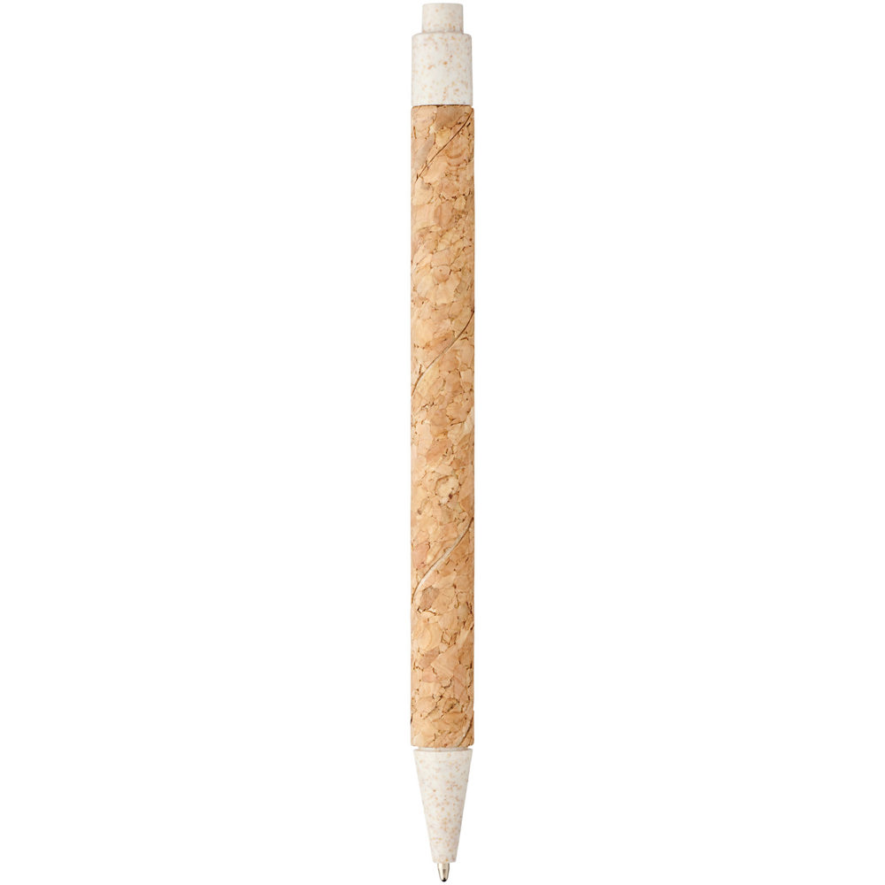 Midar balpen van kurk en tarwestro (zwarte inkt)