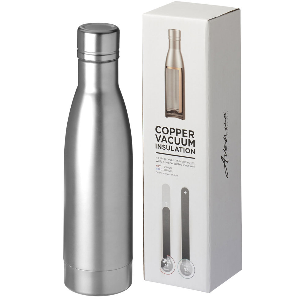 Vasa 500 ml koper vacuüm geïsoleerde fles - met logo of onbedrukt bestellen - zilver