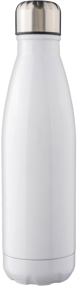 Gerecyclede roestvrijstalen fles Sumatra - met logo of onbedrukt bestellen - Wit