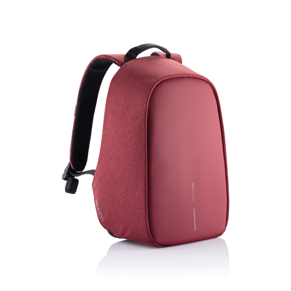 Bobby Hero Small, anti-diefstal rugzak - voor bedrijven en relatiegeschenken - rood, zwart (± PMS 209/ ± PMS Black)