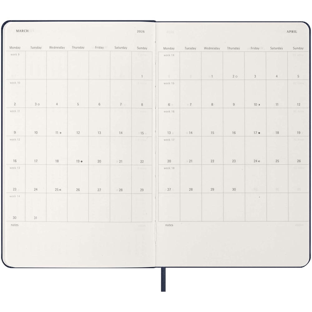 Moleskine dag-agenda voor 12 maanden met harde kaft