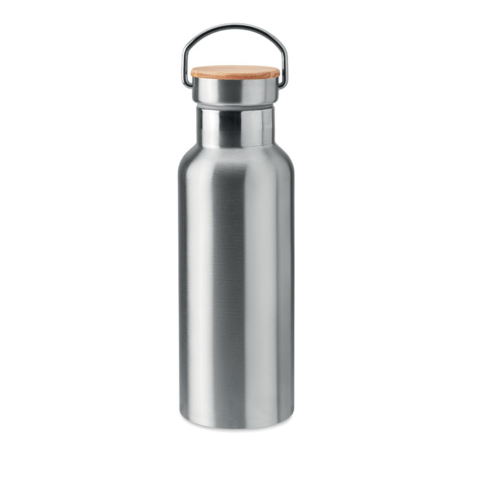 HELSINKI - Dubbelwandige fles 500ml - voor bedrijven en relatiegeschenken - Mat zilver