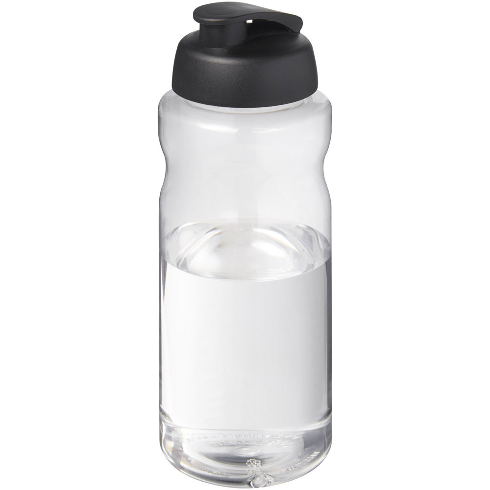H2O Active® Big Base 1 l drinkfles met klapdeksel - met logo of onbedrukt bestellen - zwart