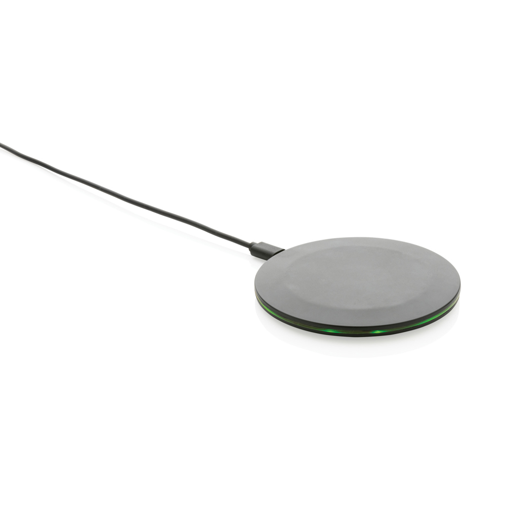 RCS gerecycled plastic 15W draadloze snellader - kopen of bedrukken - zwart (± PMS Black)
