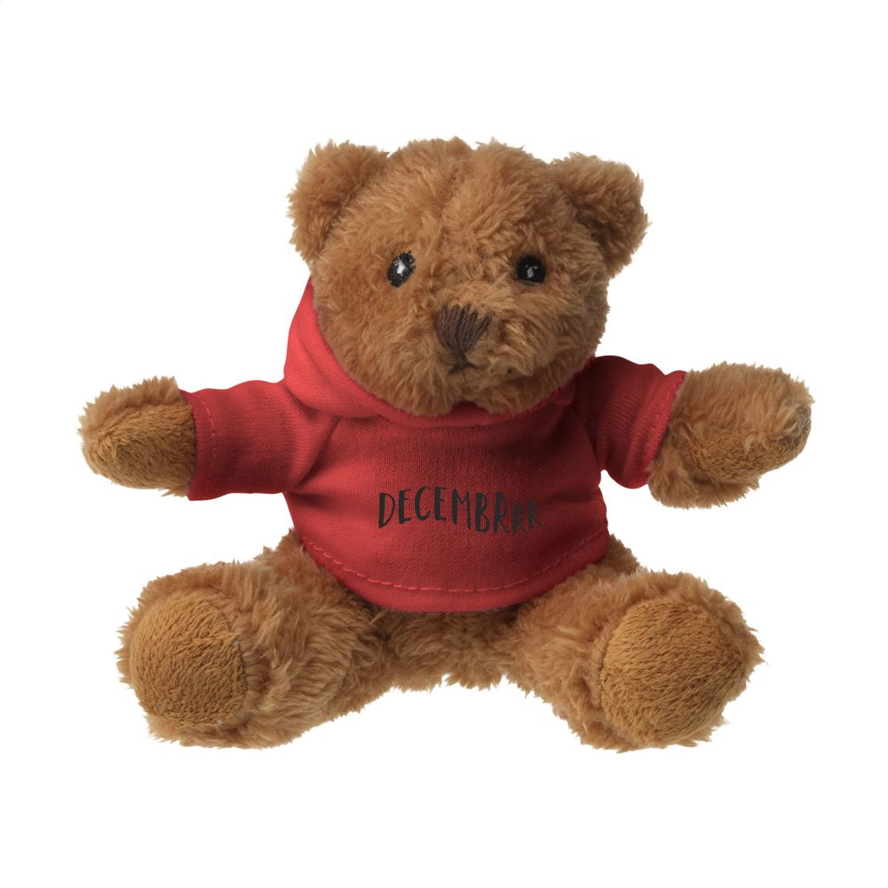 HoodedBear knuffelbeer - bedrukt of onbedrukt verkrijgbaar - Rood