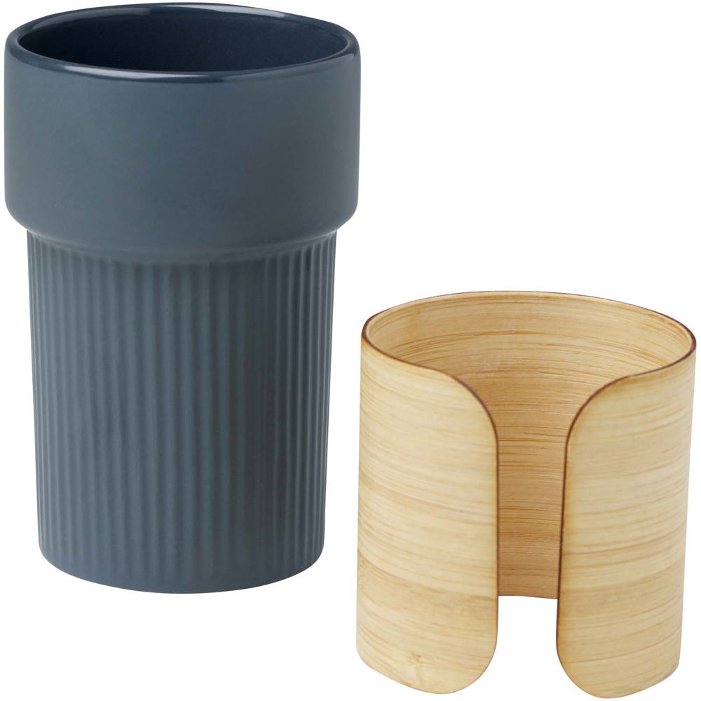 Fika 340 ml beker met bamboe hoes