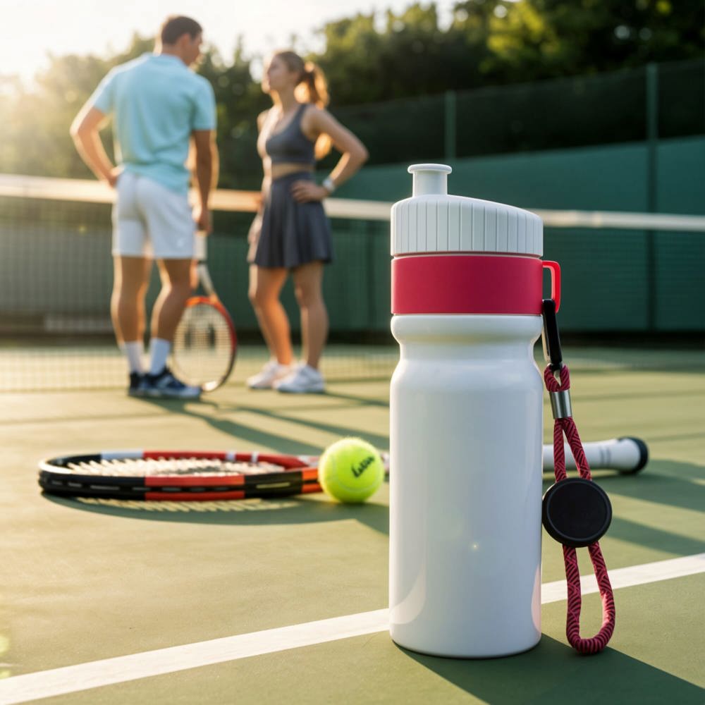 Sportbidon met rand en koord 750ml
