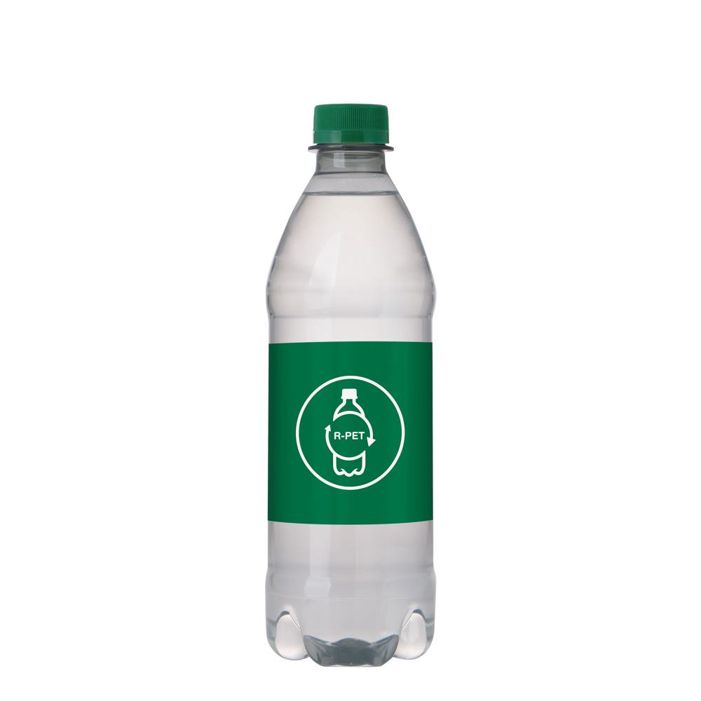 Bronwater 500 ml met draaidop - voor bedrijven en relatiegeschenken - transparant/groen