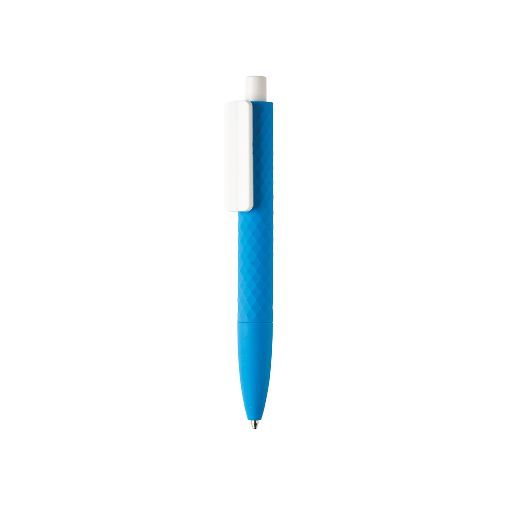 X3 RCS R-ABS pen met smooth touch - met logo of onbedrukt bestellen - blauw, wit (± PMS 2184/ ± PMS White)