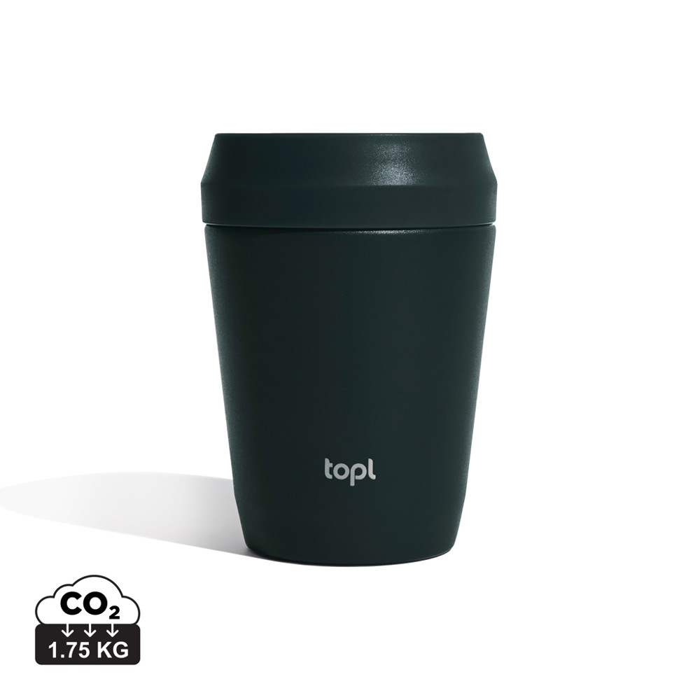 Topl Recycled Staal To Go beker gepatenteerd 360 Lid 235ml