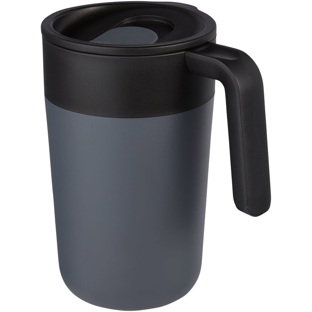Nordia 400 ml dubbelwandige gerecyclede mok - voor bedrijven en relatiegeschenken - Grijs