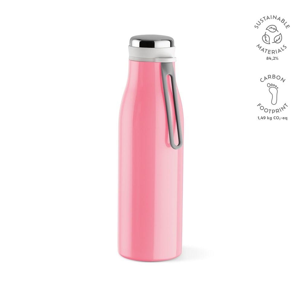 Arkansas 500 fles gerecycled roestvrij staal 495 ml - bedrukt of onbedrukt verkrijgbaar - licht roze