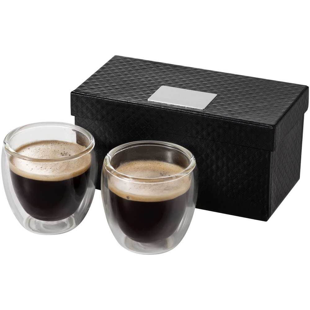 Boda 2 delige espressoset van glas - voor bedrijven en relatiegeschenken