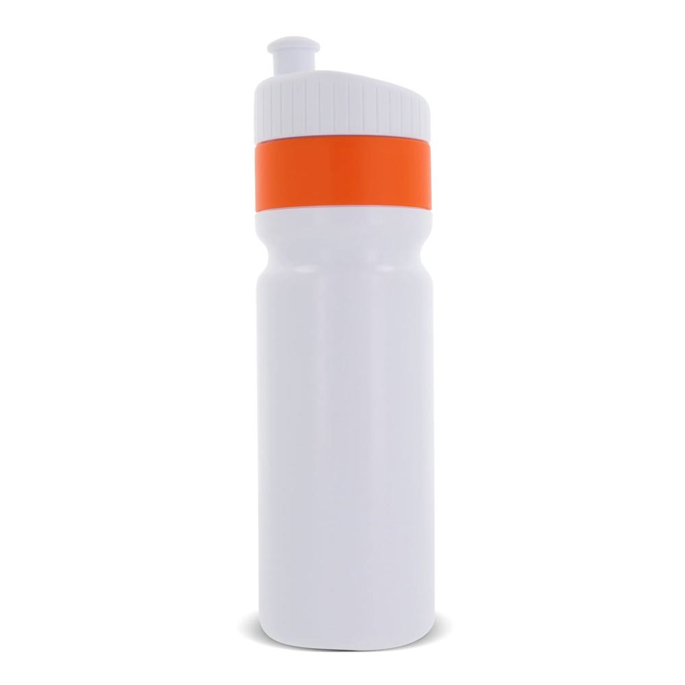 Sport bidon met rand 750ml - voor bedrijven en relatiegeschenken - Wit / Oranje