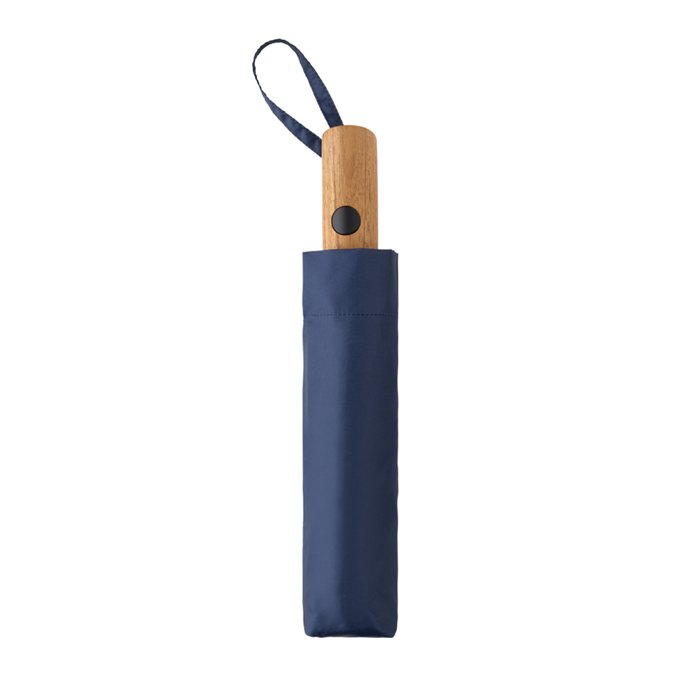 Kaycey 21" AWARE™ RPET Acaciahouten mini auto open paraplu