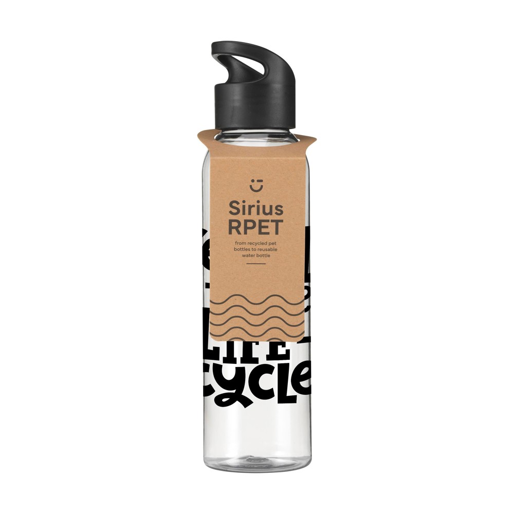 Sirius GRS RPET 650 ml - transparant zwart