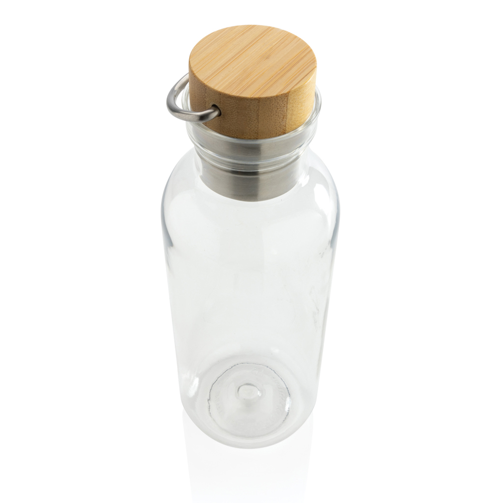 RCS recycled PET fles met bamboe deksel en handvat