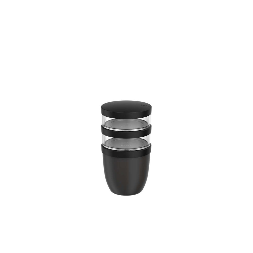 Mepal Ellipse 3 delige 500 ml + 2 x 200 ml geïsoleerde lunchpot - Zwart