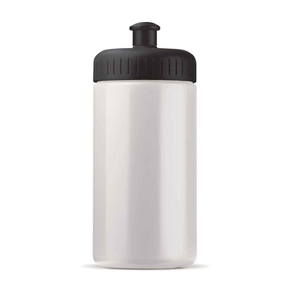 Sportbidon classic 500ml - bedrukt of onbedrukt verkrijgbaar - Wit / Zwart