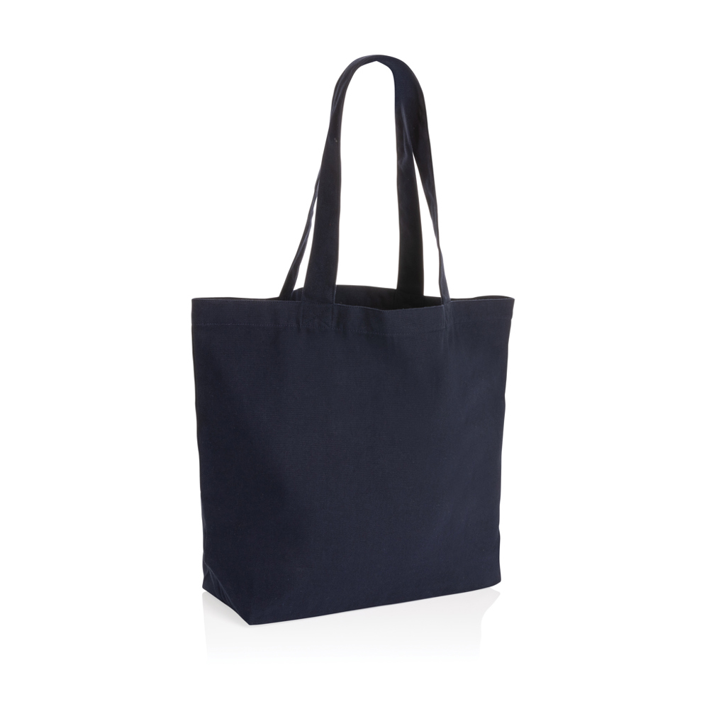Impact Aware™ re-canvas shopper met vakje 240gsm ongeverfd - met logo of onbedrukt bestellen - donkerblauw (± PMS 539)